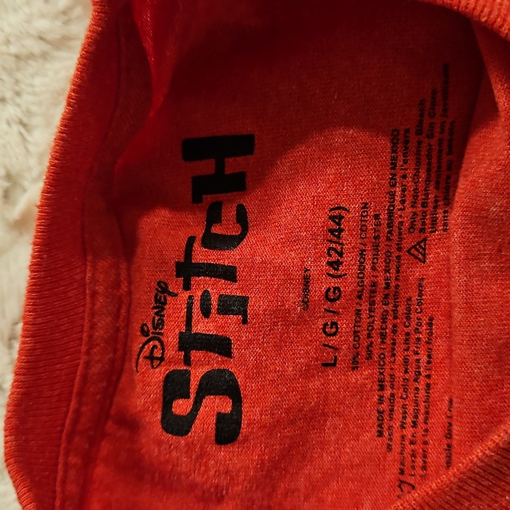 Disney STITCH Hangry red short sleeve graphic tee Lg. WDW movie merch - Picture 5 of 7